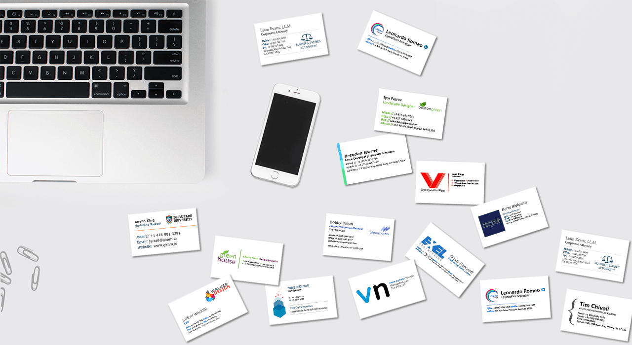 how to organize business cards